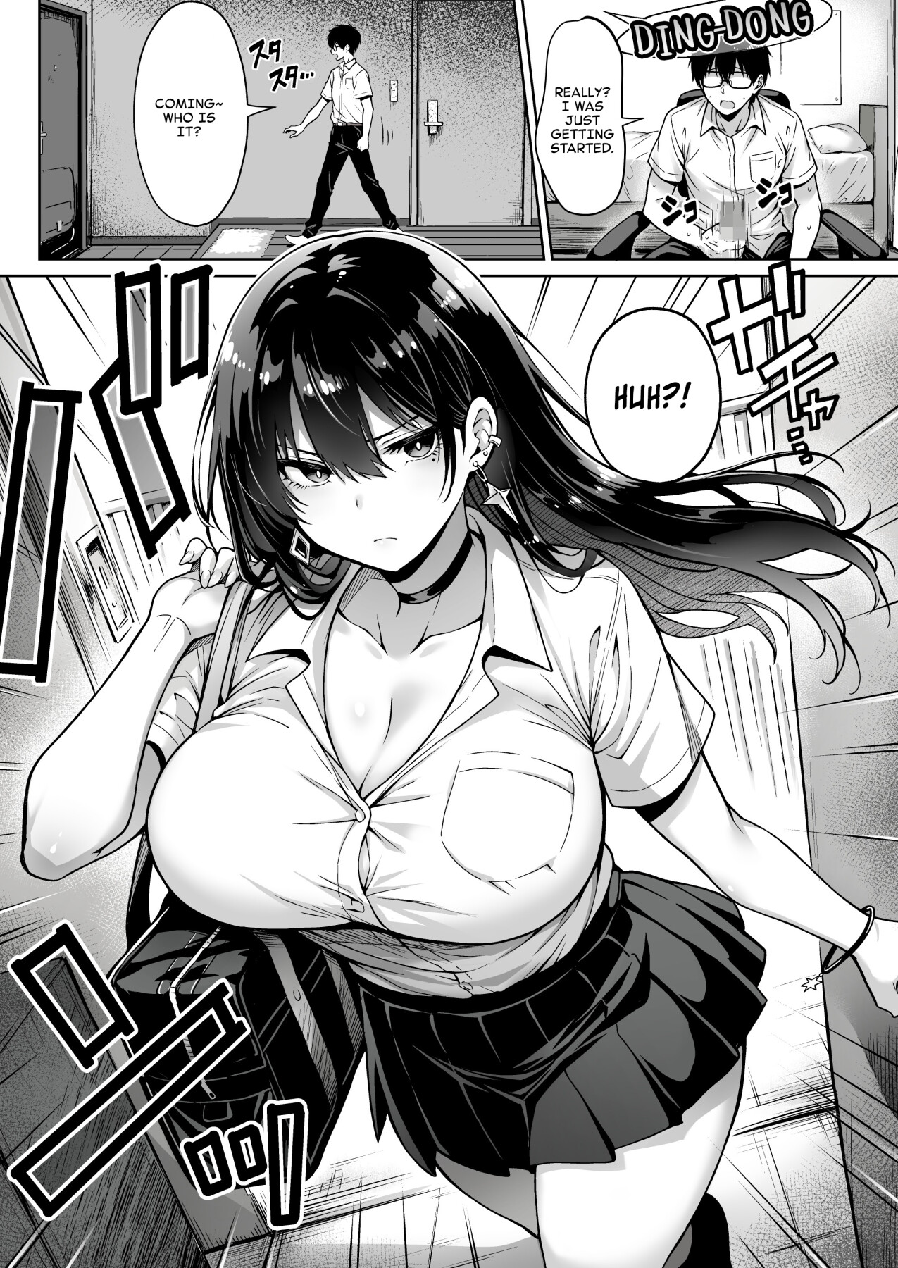 Hentai Manga Comic-A gyaru showed up at my place and stole my virginity.-Read-5